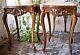 Pair Of Antique French Louis Xv Inlaid Marquetry, Carved Side End Parlor Tables