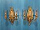 Pair Of Antique French Louis Xvi Style Gold Ormolu Wall Light Sconces-2 Goddess