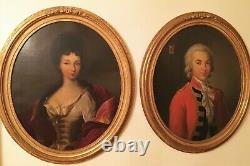 Pair of Antique French Oil on Canvas Portraits. Louis Hersent