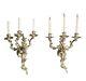 Pair Of Antique Louis Xv French Gilt Bronze Wall Sconce Lights