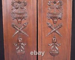 Pair of Antique Louis XVI Style French Walnut Wood Panels Salvage