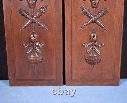 Pair of Antique Louis XVI Style French Walnut Wood Panels Salvage