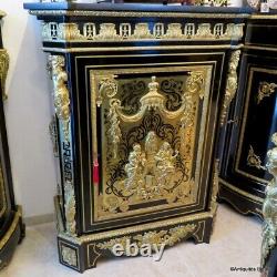 Pair of Cabinet Louis XIV stamped Béfort in Boulle marquetry 19th perfect condit