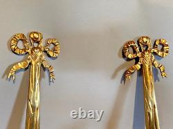 Pair of Elegant French Louis XVI Bronze Sconces/Wall Lamps