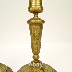 Pair of Old or Antique French Gilt Bronze Louis Seize Style Candlesticks