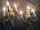 Pair Of Vintage Brass 3-light Electric Sconces French Louis Xv Rococo Style
