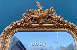 Pair of Vintage French Louis XVI style Full-Length Floor Mirrors in Gold Finish