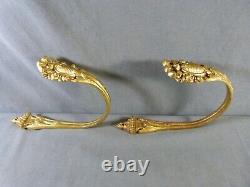 Pair of french gilt bronze curtain tiebacks in Louis XVI style late 19th century