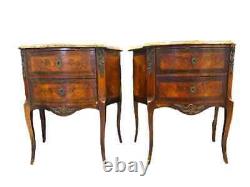 Pr Antique French Louis XV 2 Drawer Night Stands