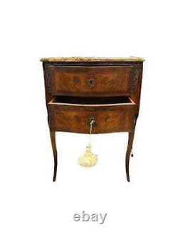 Pr Antique French Louis XV 2 Drawer Night Stands