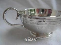 Puiforcat Antique French Sterling Silver Coffee Cup & Saucer, Louis 15 Style