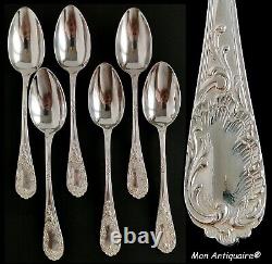 Puiforcat Louis XV Antique French Sterling Silver Tea Coffee Spoons Flatware Set