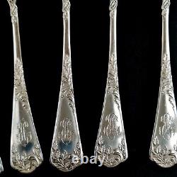 Puiforcat Louis XV Antique French Sterling Silver Tea Spoons Set Rococo Dessert