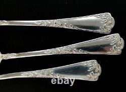 Puiforcat Louis XV Antique French Sterling Silver Tea Spoons Set Rococo Dessert