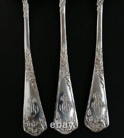 Puiforcat Louis XV Antique French Sterling Silver Tea Spoons Set Rococo Dessert