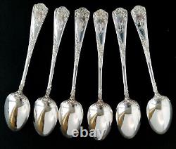 Puiforcat Louis XV Antique French Sterling Silver Tea Spoons Set Rococo Dessert