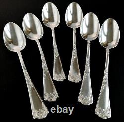 Puiforcat Louis XV Antique French Sterling Silver Tea Spoons Set Rococo Dessert