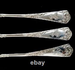 Puiforcat Louis XV Antique French Sterling Silver Tea Spoons Set Rococo Dessert