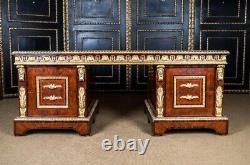 Q' French Desk IN Antique Style From Louis XIV Mahogany Bronze