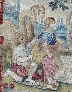 RARE 74 x 27 Antique French Louis XIV Point de Saint-Cyr Needlework Tapestry