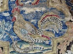 RARE 74 x 27 Antique French Louis XIV Point de Saint-Cyr Needlework Tapestry