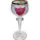 Rare Saint-louis French Monogrammed Wine Glass Cranberry Gold Gilt Antique