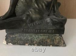 Rare 19th c. Emile Louis Picault Neptune Bronze Statue