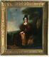 Rare 19thc French Antique Oil Painting Portrait Woman Landscape Louis Boilly