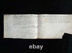 Royalty King Louis XV France Royal French Document Manuscript Vellum Parchment