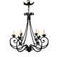 Rusty Scroll French Wrought Iron Louis Xv Style Chandelier 6 Candle Arms Holders
