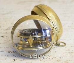 SINGLE HAND 1690s FRENCH LOUIS XIV OIGNON Verge Fusee Antique Pocket Watch
