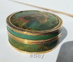 SUPERB FRENCH Louis XV VERNIS MARTIN 18CT GOLD MOUNTED faux TORTOISE SNUFF BOX
