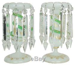 Saint Louis Attr. Glass Lusters (Lustres) Candle Holders