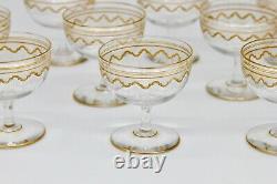 Set 10 Antique French Saint St. Louis Crystal Beethoven Clear Champagne glasses