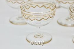 Set 10 Antique French Saint St. Louis Crystal Beethoven Clear Champagne glasses