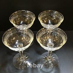 Set 4 Antique French ST LOUIS Crystal GILT Champagne S Herbert Glasses