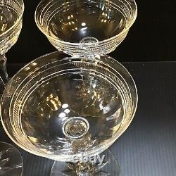 Set 4 Antique French ST LOUIS Crystal GILT Champagne S Herbert Glasses