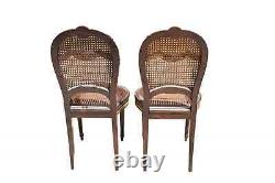 Set Of Eight French Antique Louis XVI Style Caned Mahogany Dining Chairs
