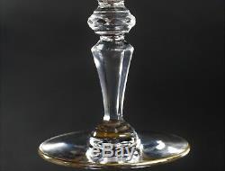 Set of 2 Antique St Louis Gold Crystal Stem WATER Glasses Beethoven