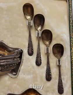 Set of beautiful French Antique Silver Salieres in the Louis XV style