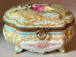 Sevres Box Antique French Louis XVI Porcelain Edouard Garnier Gilded Bronze