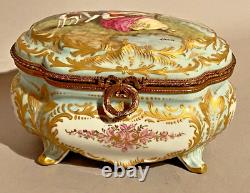 Sevres Box Antique French Louis XVI Porcelain Edouard Garnier Gilded Bronze