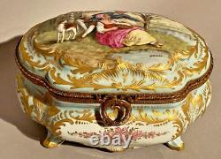 Sevres Box Antique French Louis XVI Porcelain Edouard Garnier Gilded Bronze