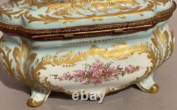 Sevres Box Antique French Louis XVI Porcelain Edouard Garnier Gilded Bronze