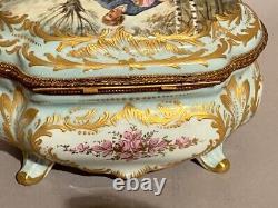 Sevres Box Antique French Louis XVI Porcelain Edouard Garnier Gilded Bronze