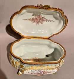 Sevres Box Antique French Louis XVI Porcelain Edouard Garnier Gilded Bronze