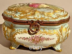 Sevres Box Antique French Louis XVI Porcelain Edouard Garnier Gilded Bronze