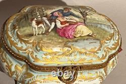 Sevres Box Antique French Louis XVI Porcelain Edouard Garnier Gilded Bronze