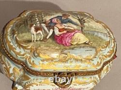 Sevres Box Antique French Louis XVI Porcelain Edouard Garnier Gilded Bronze