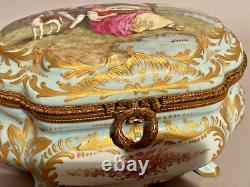 Sevres Box Antique French Louis XVI Porcelain Edouard Garnier Gilded Bronze